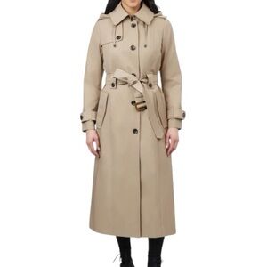 London Fog Tan Trench Coat Classic Double-Breasted Design